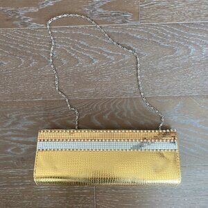 Hard Case Party Clutch | Gold & Silver